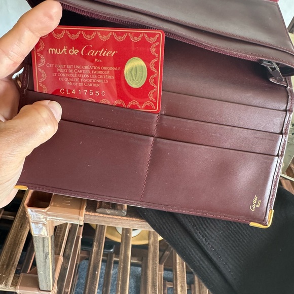 Cartier burgundy, leather wallet-unisex - Picture 4 of 4